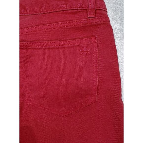 Tory Burch Red Cropped Skinny Jeans Women’s Size 27 - Picture 7 of 11